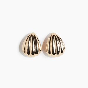 H&M Gold-Toned Fluted Hoop Earrings